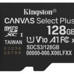 CARTÃO DE MEMÓRIA MICRO SDXC 128GB KINGSTON CANVAS GO! PLUS GEN 3 CL10 UHS-I U3 170MB/S C/ADAPTADOR PRETO